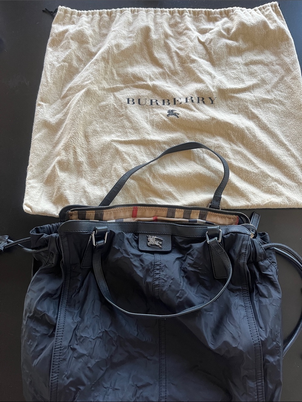 Authentic Burberry Black Nylon Tote bag